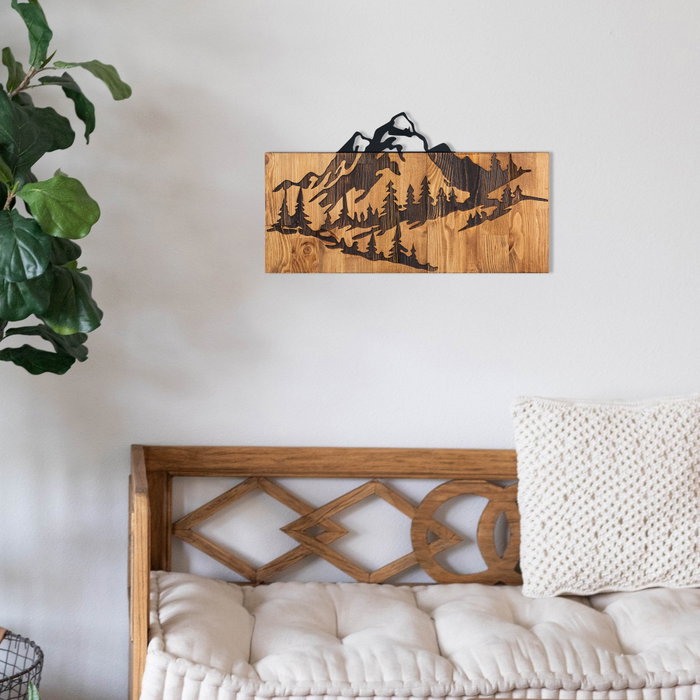 Wallity Nature Accesorio decorativo de pared Negro y Nogal